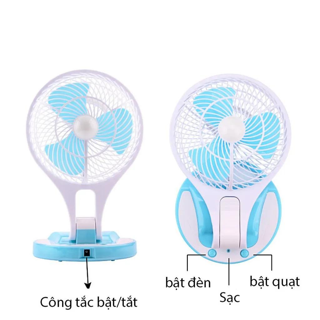 Quạt 3 Cánh Sạc Điện Có Đèn JR-5580 - Quạt MiniFan JR-5580 sạc tích điện đèn Led gấp gọn.