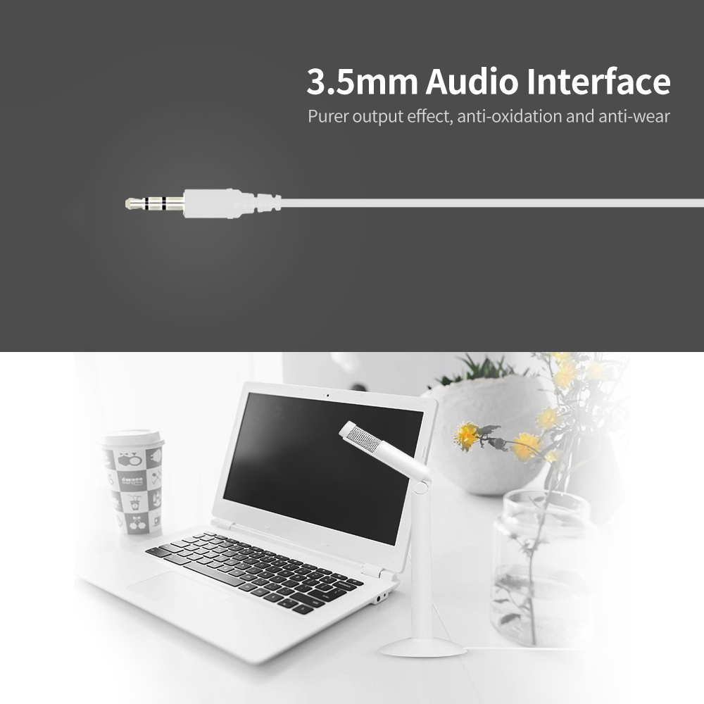 Micrô Tụ Điện Ghi Âm Hội Nghị Trò Chuyện Video Giắc Cắm 3,5 Mm Cho Máy Tính Xách Tay PC
