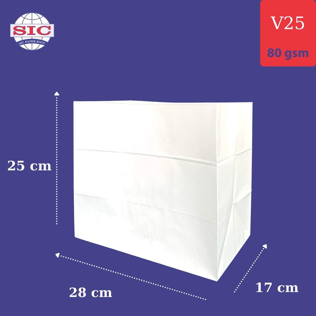 100 CHIẾC TÚI GIẤY KRAFT V25: 28x17x25cm KHÔNG QUAI