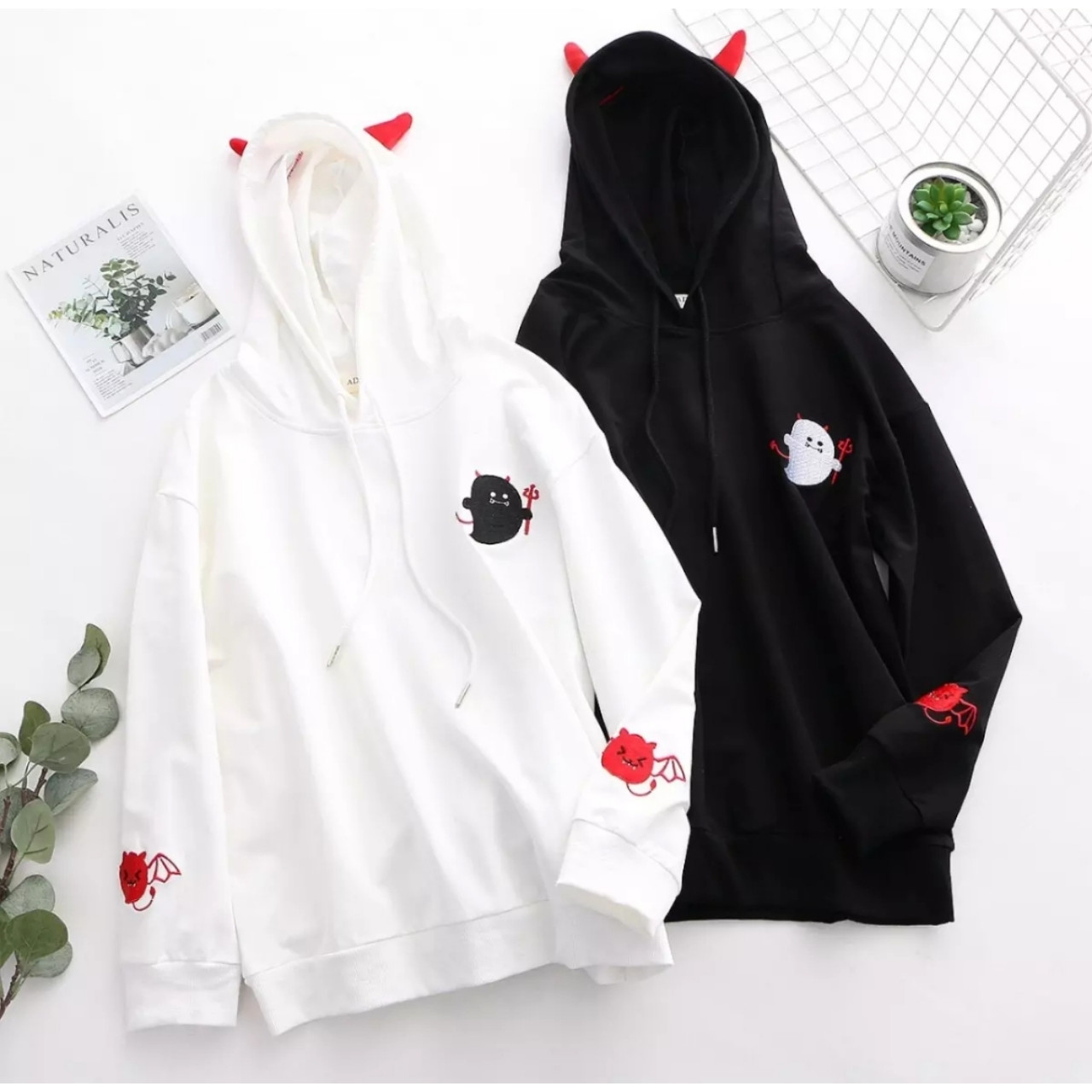 Áo Hoodie Nữ / Nam - Áo Khoác Nỉ Hình Quỷ Cá Tính, Dễ Thương Blazel, 2 Màu - Hàng Chính hãng