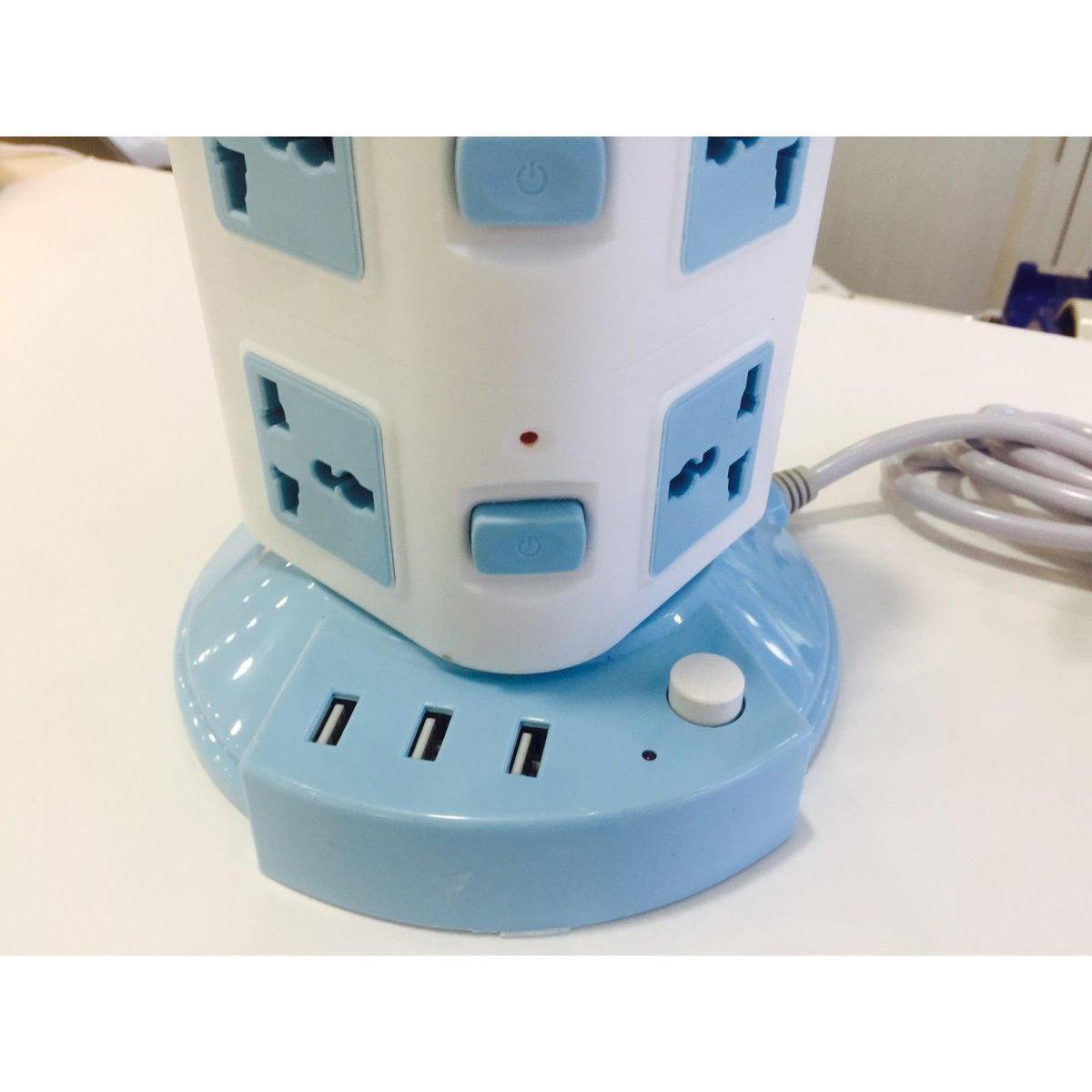 Ổ Cắm Điện Đa Năng 3 Tầng 12 Ổ Cắm 3 Cổng USB