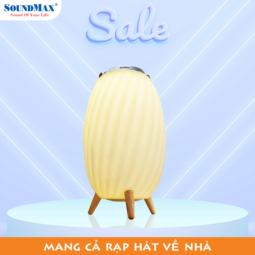 [Hàng Chính Hãng] Loa bluetooth trang trí đèn ngủ 7 màu đèn, chân đế bằng gỗ cao cấp chống mục SoundMax AL-11 | AL11 - Loa Nghe Nhạc kiêm đèn ngủ sang trọng