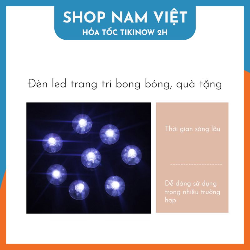 Set 10 Đèn LED Bi Mini Trang Trí Bong Bóng, Đồ Chơi, Quà Tặng Sáng Tạo