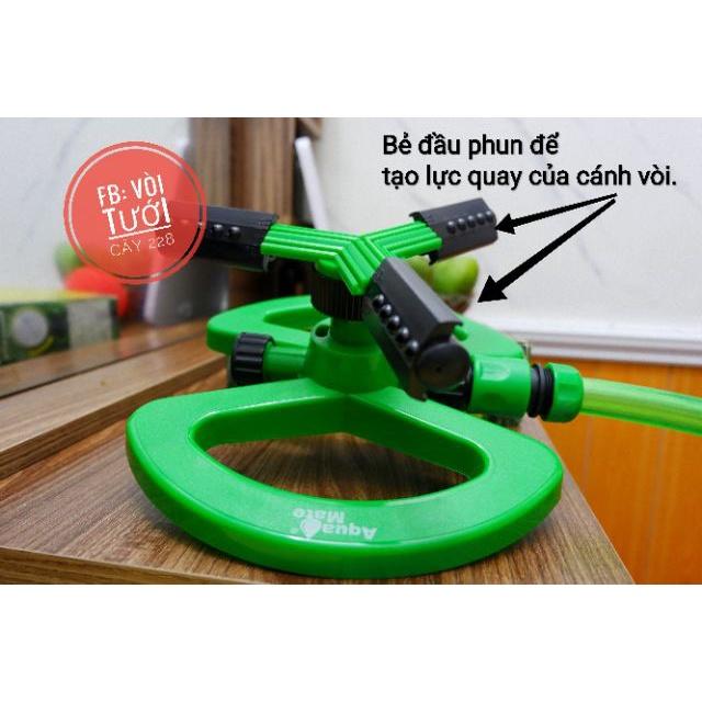 Vòi phun nước tưới cây, tưới vườn xoay 360 độ thủy lực Aquamate Đài Loan