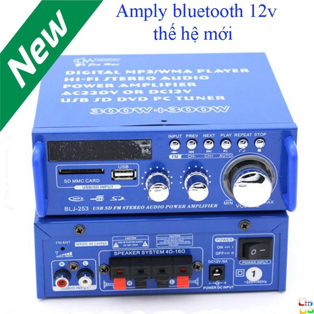 Amly bluetooth, Amply Hát Karaoke Tại Nhà. Ampli Bluetooth Tely Blj253 Đa Năng Tích Hợp Fm,Cổng Usb,Thẻ