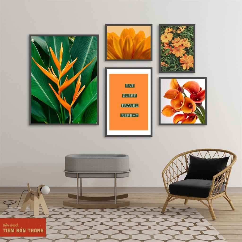 Tranh treo tường - Bộ 5 tranh canvas Bắc Âu hiện đại 28 , tranh canvas giá rẻ