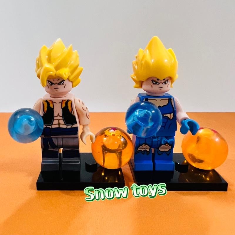 Minifigures Dragon Ball - Mô hình đồ chơi Dragon Ball mini lắp ghép 4,5cm Gogeta Vegito Son Goku Xeno Vegeta SSJ2 Vegeto