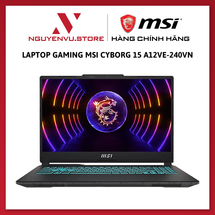 Laptop Gaming MSI Cyborg 15 A12VE-240VN (i7-12650H | 8GB | 512GB | GeForce RTX 4050 6GB | 15.6' FHD 144Hz | Win 11) - Hàng Chính Hãng