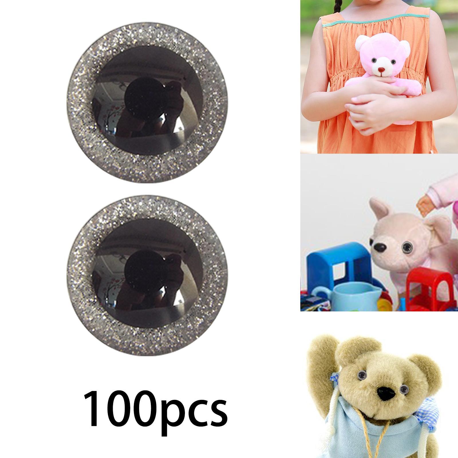 100x Safety Eyes 3D Glitter Toy for Stuffed Doll Plush Toy Making