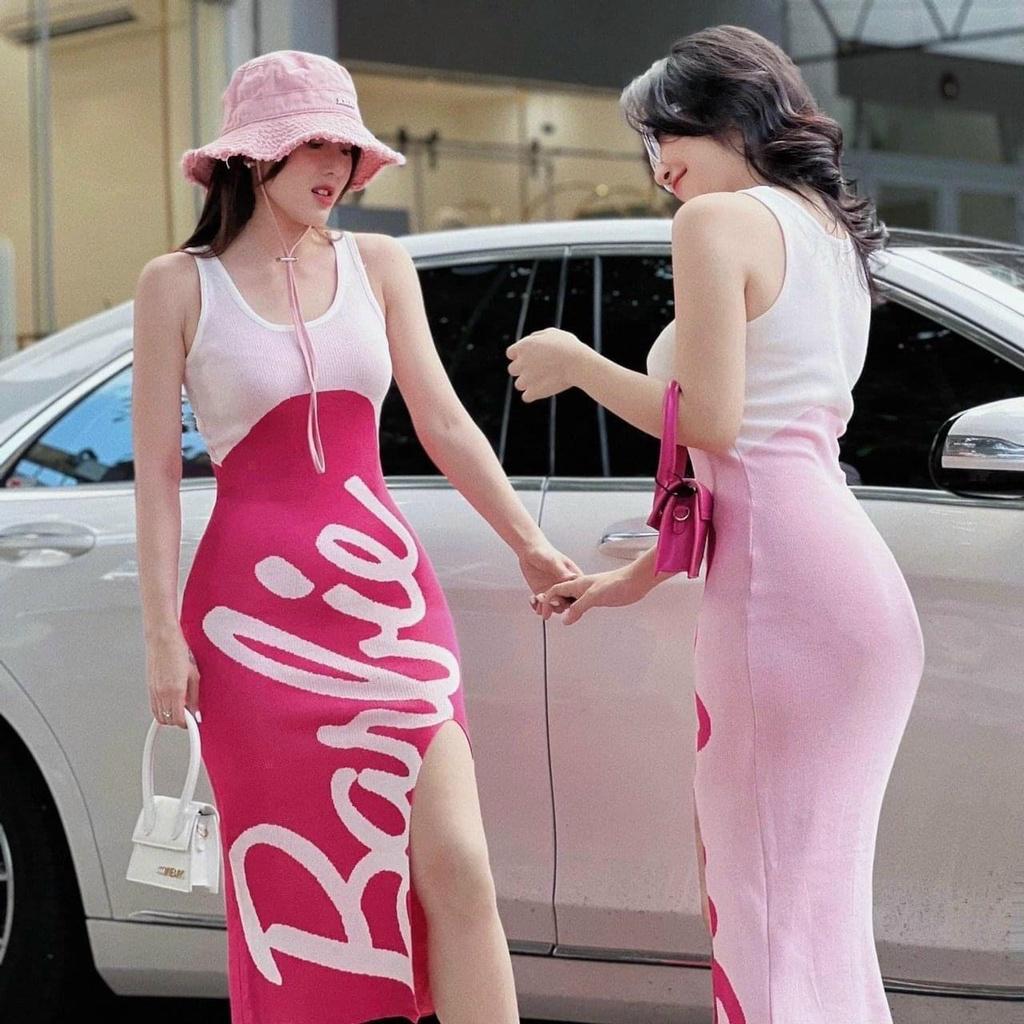 Váy len maxi barbie body tôn dáng xẻ hot 2022