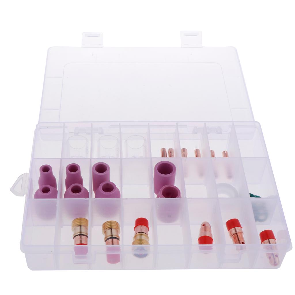 40PCS Nozzle Gas Lens Collet Pyrex Cup Consumables Kit For TIG Welding Torch