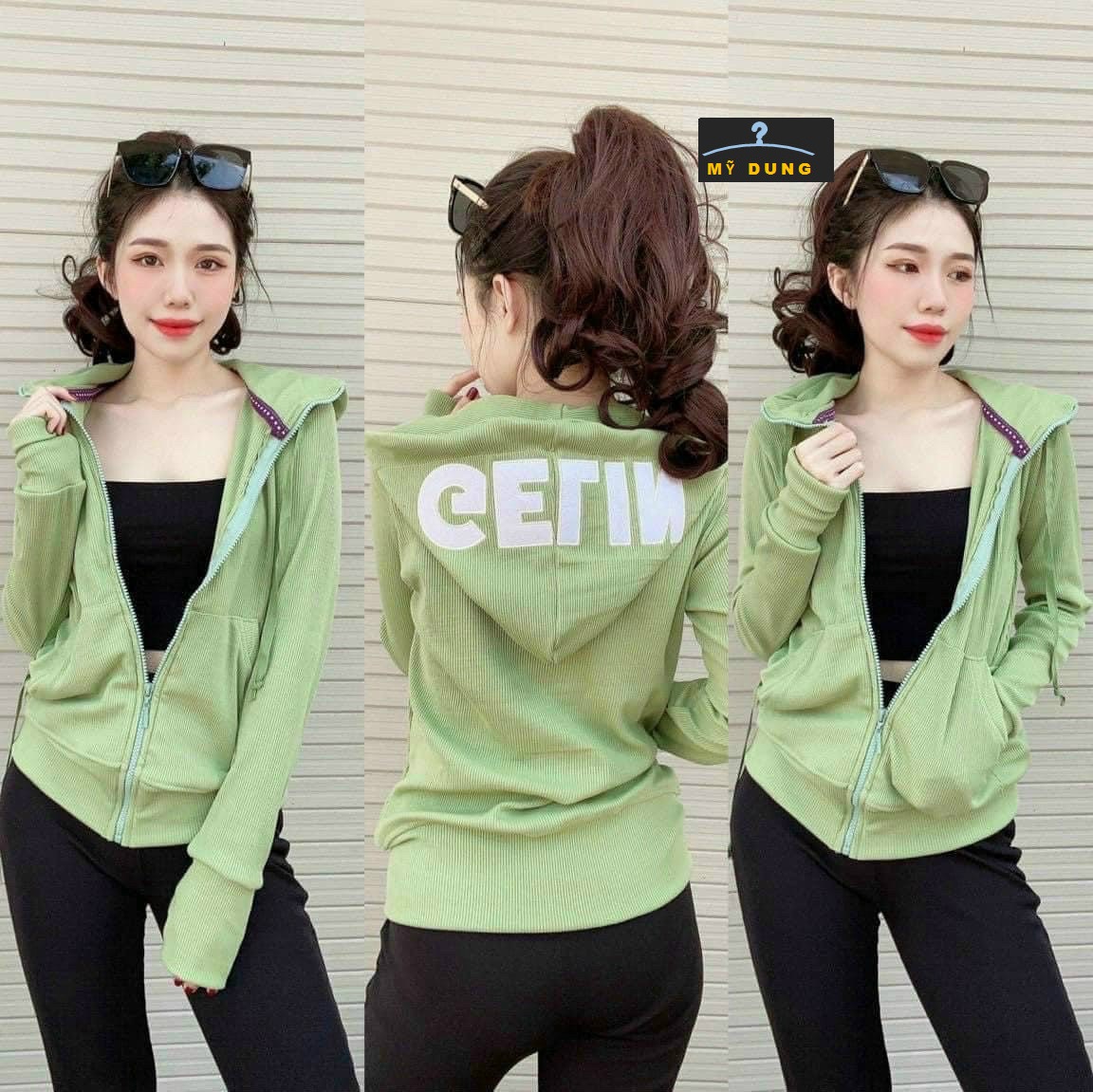 ÁO KHOÁC THUN GÂN IN CHỮ VÀNH NÓN FORM BODY