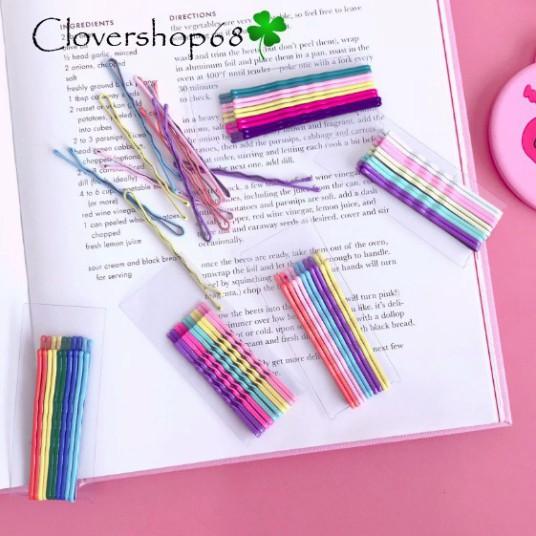 _Set 10 kẹp tóc xước mầu, kẹp tăm nhiều mầu - chọn mẫu