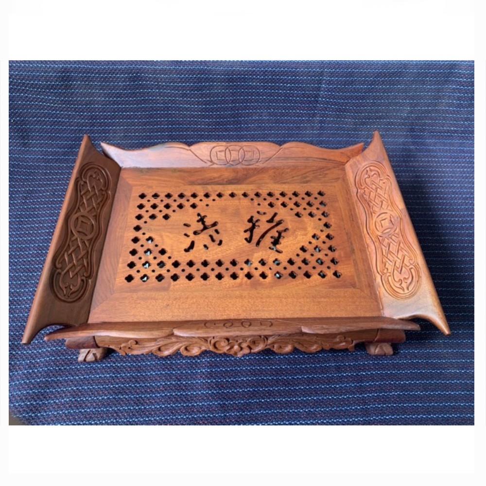 Khay trà thuyền,khay trà cổ điển gỗ hương