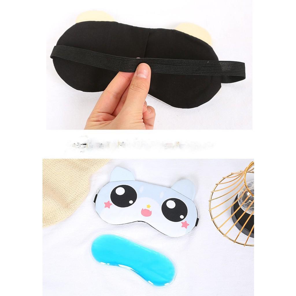 Miếng bịt mắt ngủ hình mèo cute kèm túi gel làm nóng/lạnh