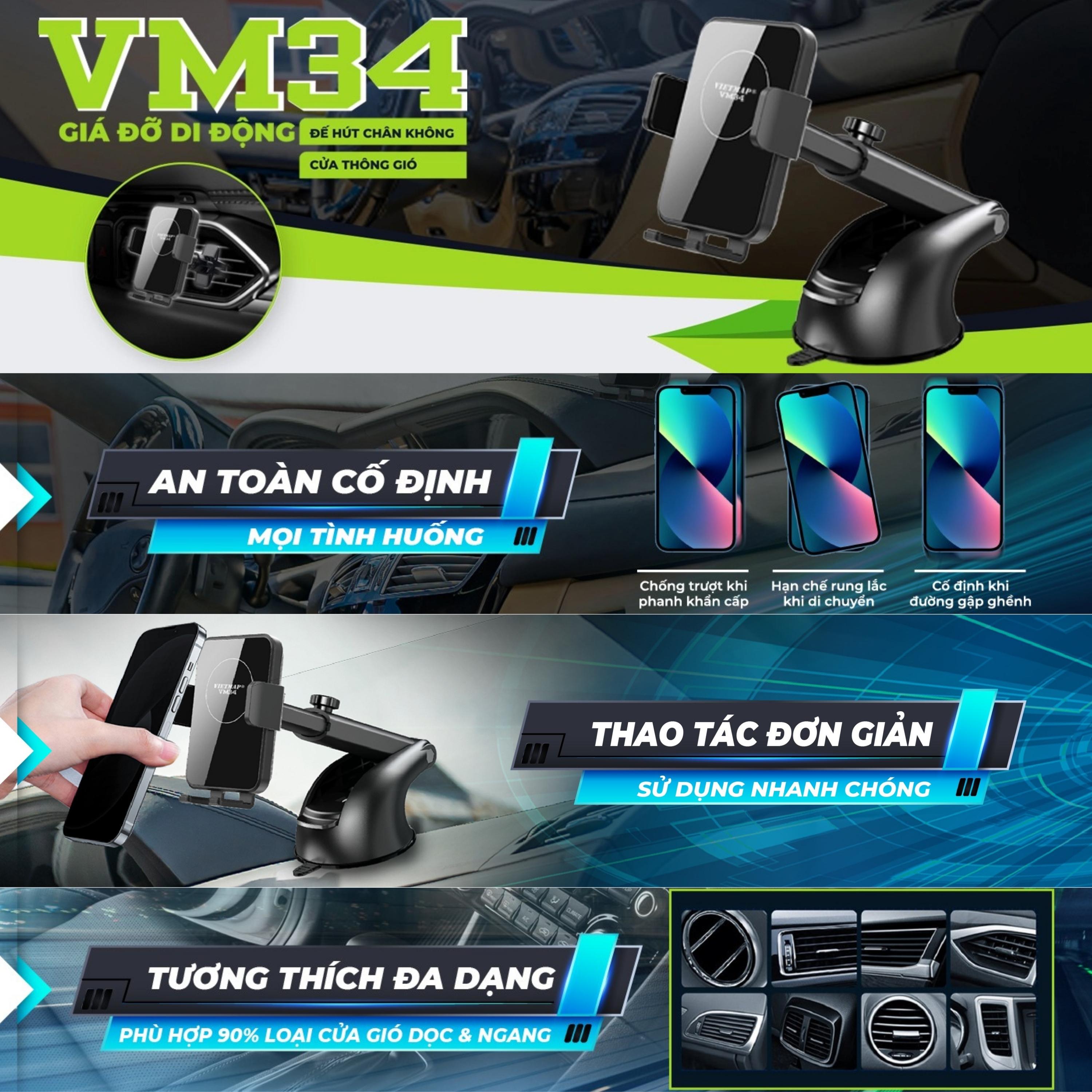 VIETMAP VM34 - Giá đỡ điện thoại di động trên ô tô - Hàng chính hãng