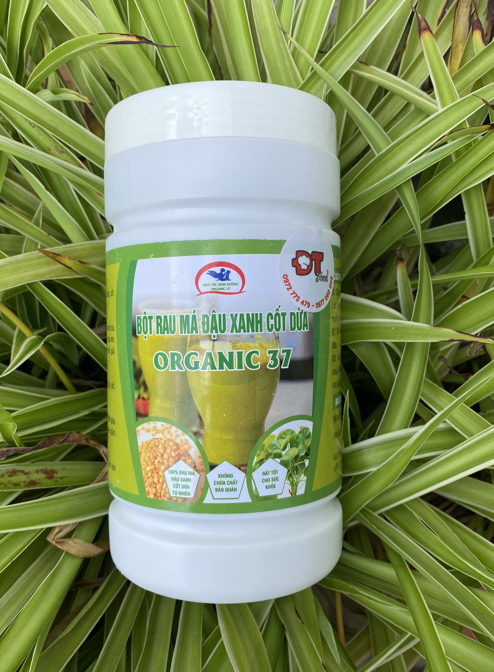 Bột rau má đậu xanh cốt dừa Organic DTFood thơm mát rất tốt cho sức khoẻ và sắc đẹp 500g