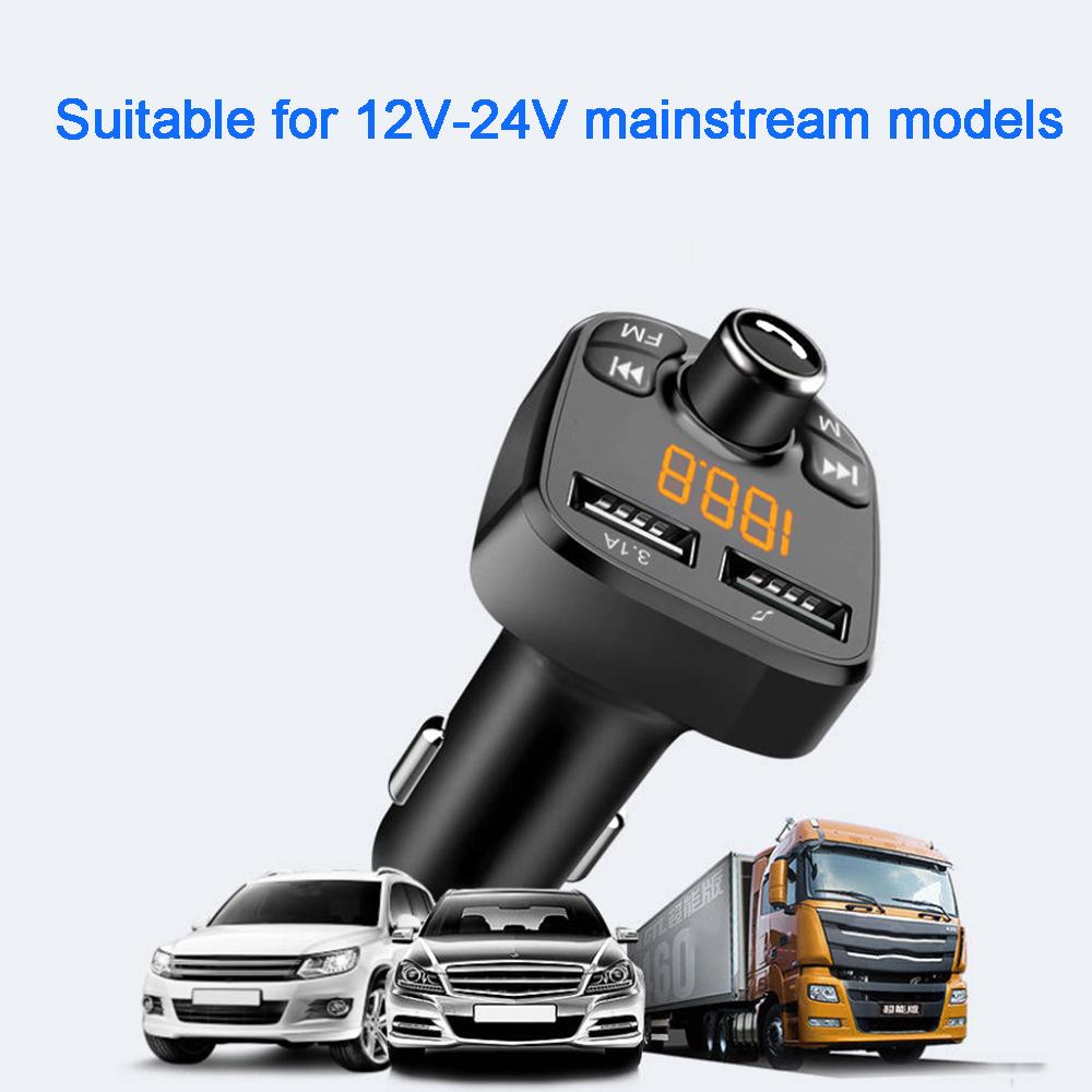 Bộ phát xe FM FM tương thích Bluetooth MP3 Người chơi MP3 Người chơi không dây Bộ thu âm thanh Dual Dual USB Sạc nhanh 3.1A