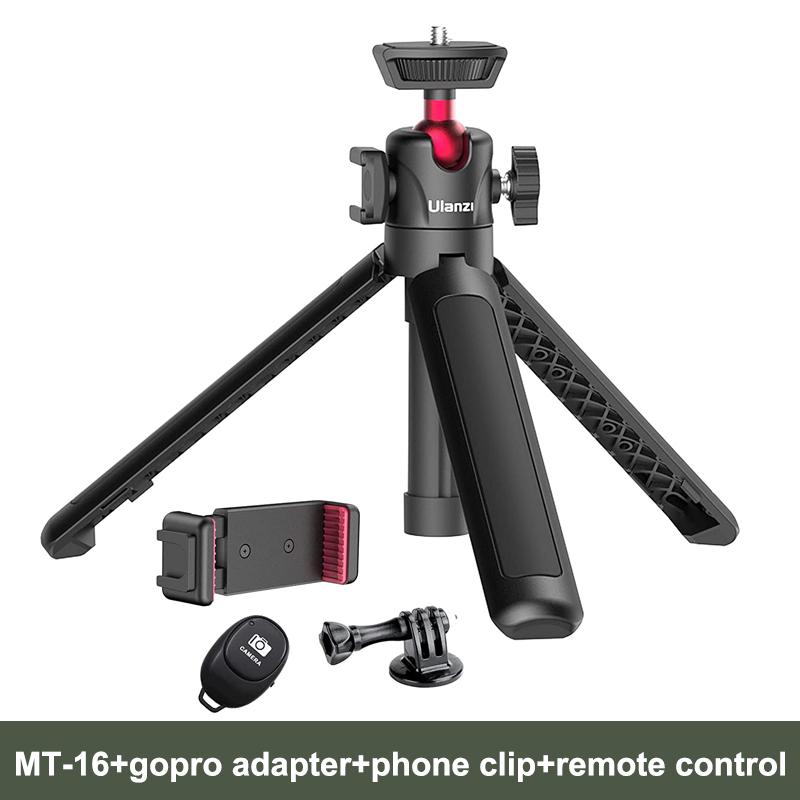 Ulanzi MT-16 VLOG Chân máy cho điện thoại GoPro DSLR Selfie Stick có thể mở rộng với giày lạnh 360 ° cho mic LED Light MT-08