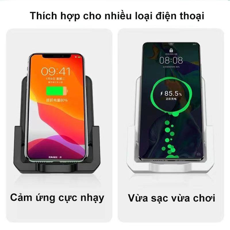 Đế Sạc Điện Thoại Không Dây Cao Cấp Tiện Lợi, Sạc Nhanh Di Dộng Thông Minh Chân Đế Đứng Có Thể Tháo Rời Đa Năng