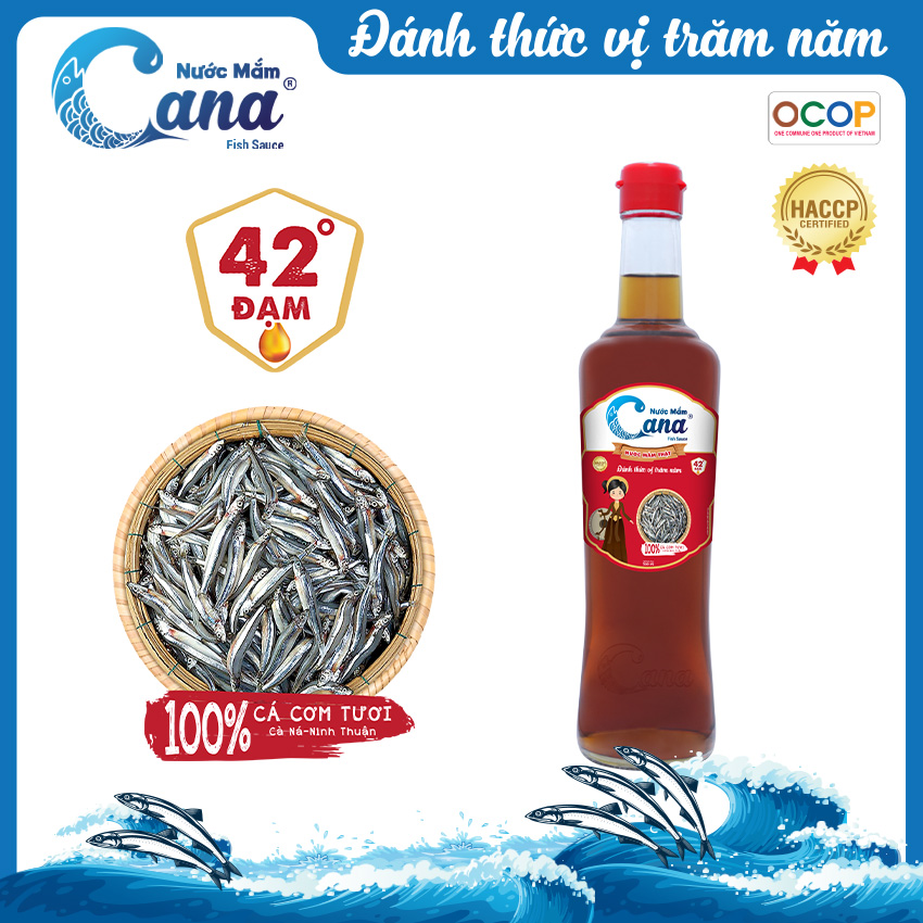 Nước mắm truyền thống CANA 42 độ Đạm - 500ml Chai thủy tinh