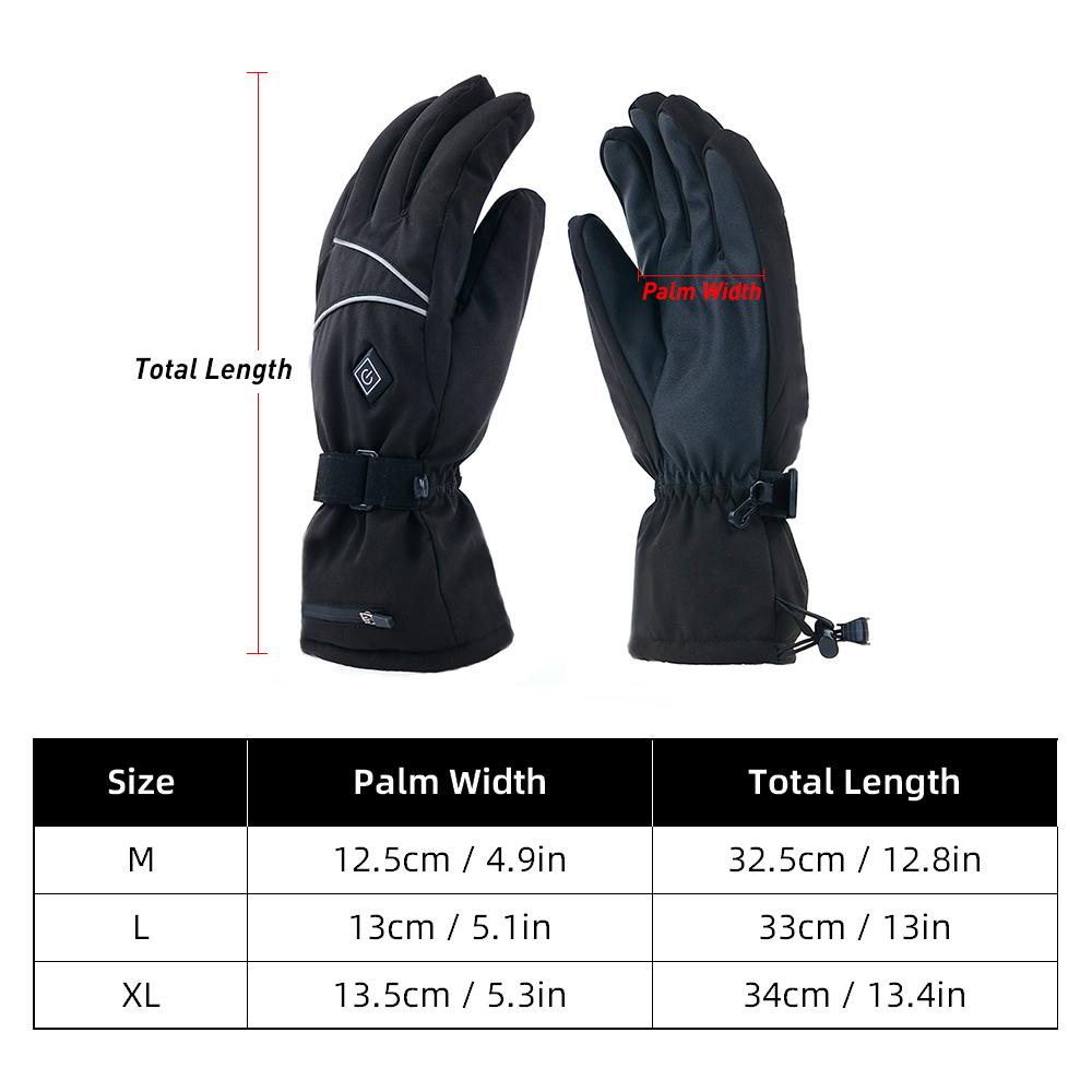 Electric Heated Gloves for Men and Women Water-resistant Winter Warm Touchscreen Gloves Outdoor Sport Gloves Mittens for Skiing Motorcycling Biking Running Fishing