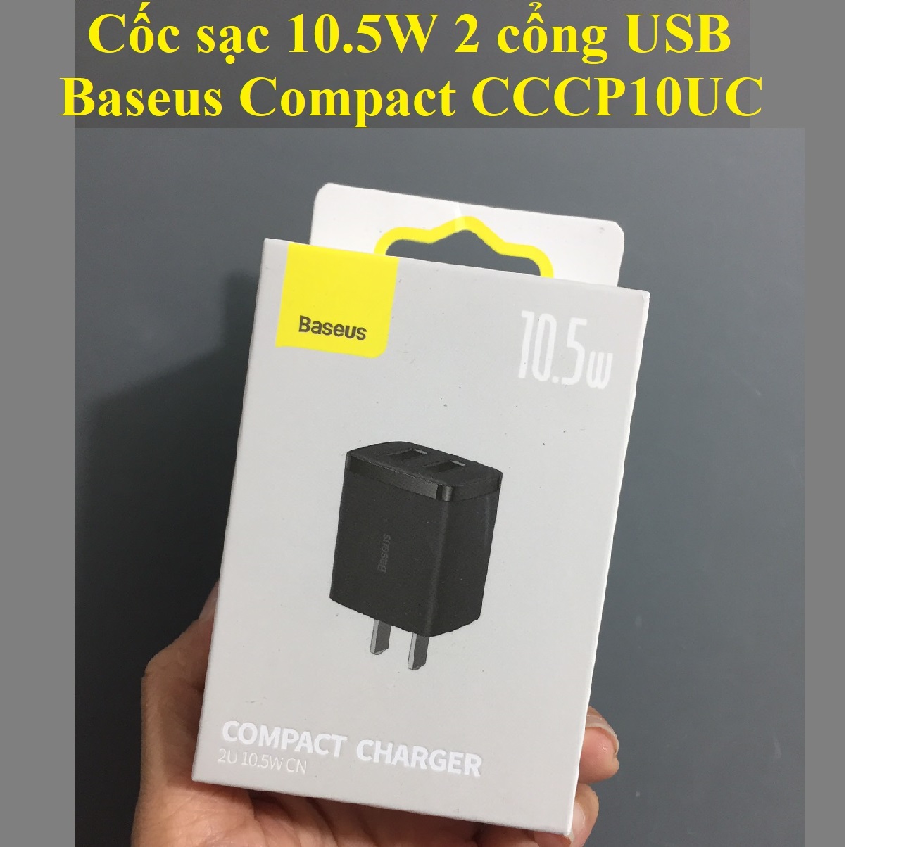 Cốc sạc 10.5W 2 cổng USB 2 chân cắm dẹp Baseus CCXJ010001 - Hàng chinh hãng