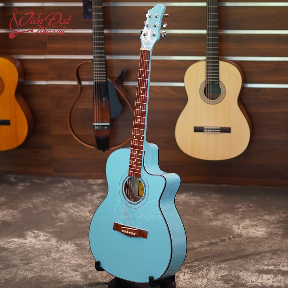 Đàn Guitar Acoustic Việt Nam GA-12EL Mặt Gỗ Thông Nguyên Tấm Cao Cấp