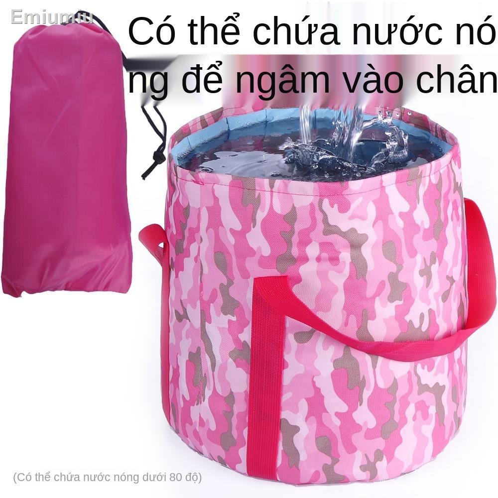✣▨Có thể gập lại xô di động du lịch chậu rửa ngâm chân ngoài trời