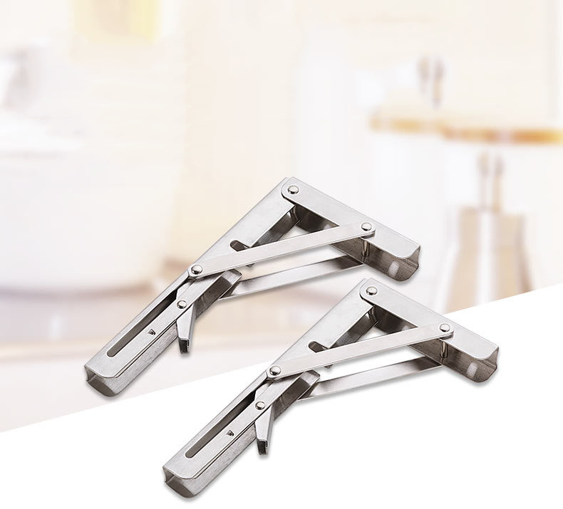 Bộ 2 giá đỡ Ke bàn gấp treo tường thông minh thép không gỉ - Dùng cho bàn học, bàn ăn, bàn làm việc, kệ trang trí – MH2011