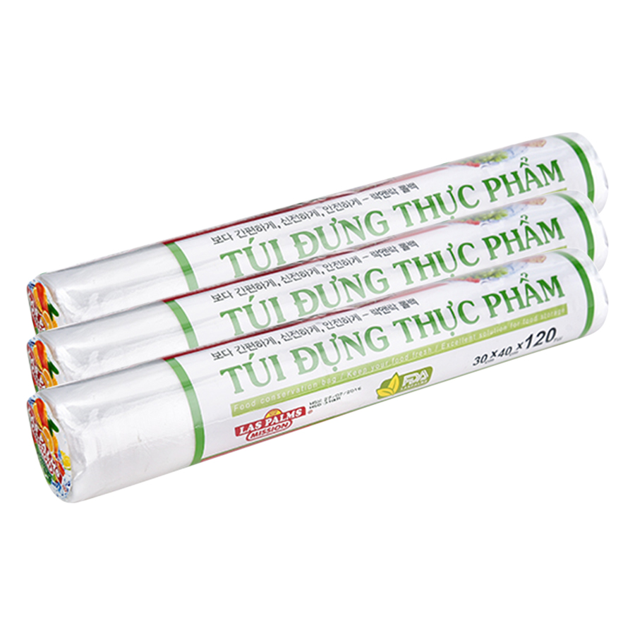 Combo 3 Cuộn Túi Đựng Thực Phẩm Laspalms TDTP00006842 (30 x 40 cm)