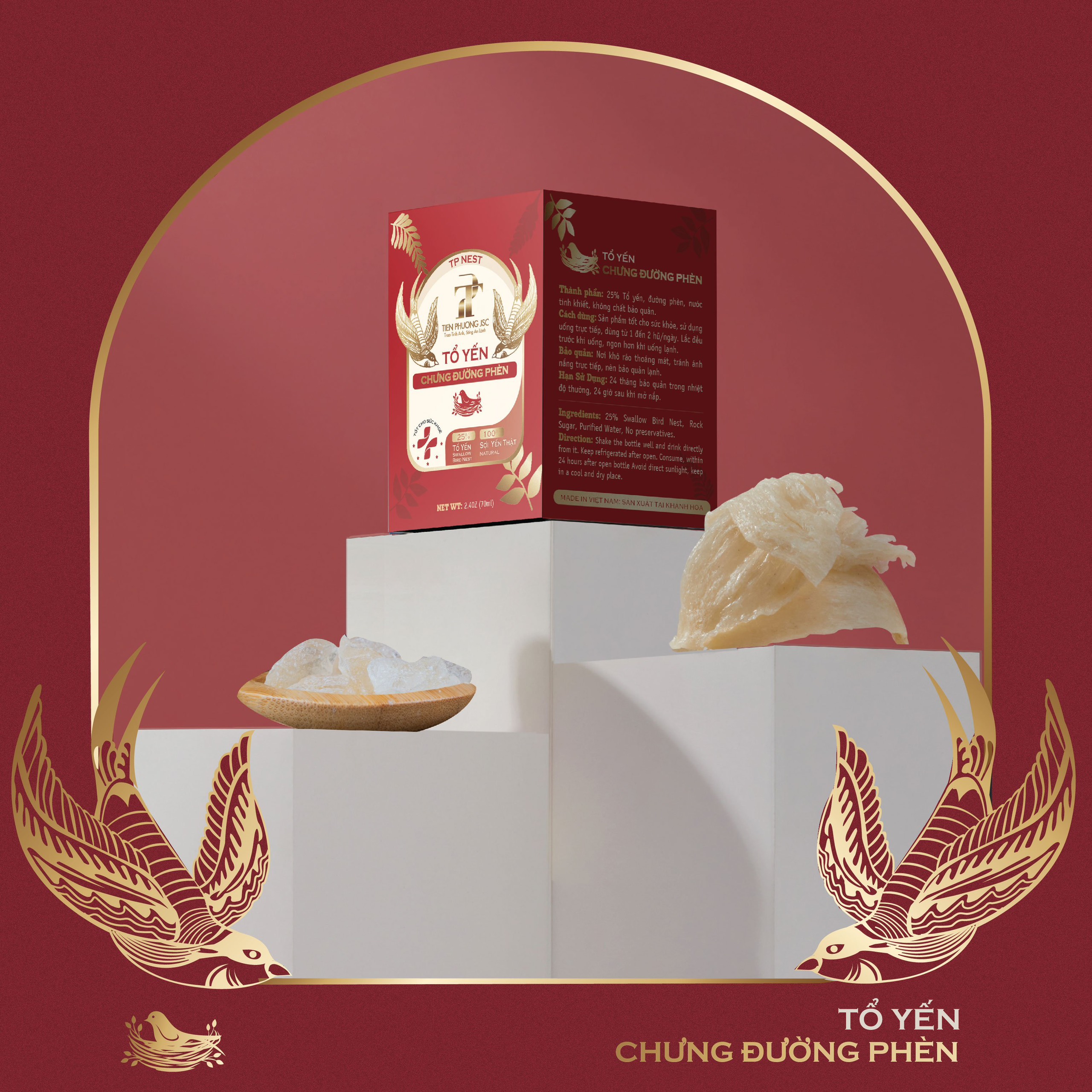 Tổ yến chưng đường phèn - Tiến Phương JSC (70 ml/hũ)