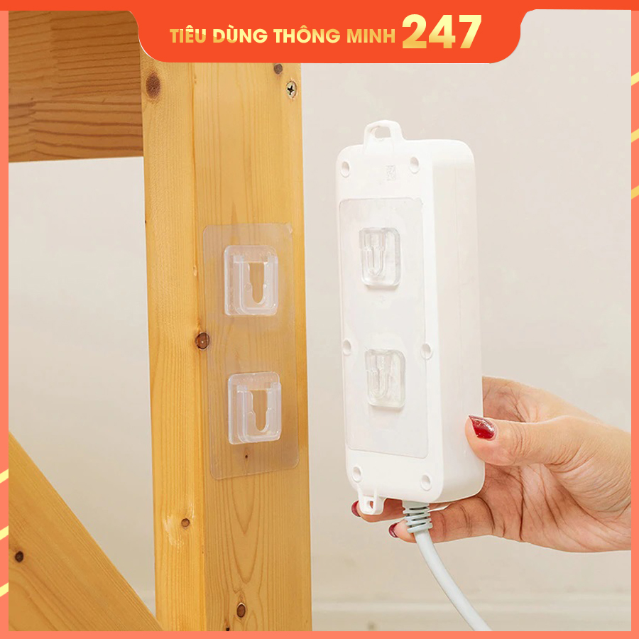 Combo 20 cặp kẹp dán tường thông minh - Không cần khoan lỗ, đục tường- Chịu lực lên đến 3Kg