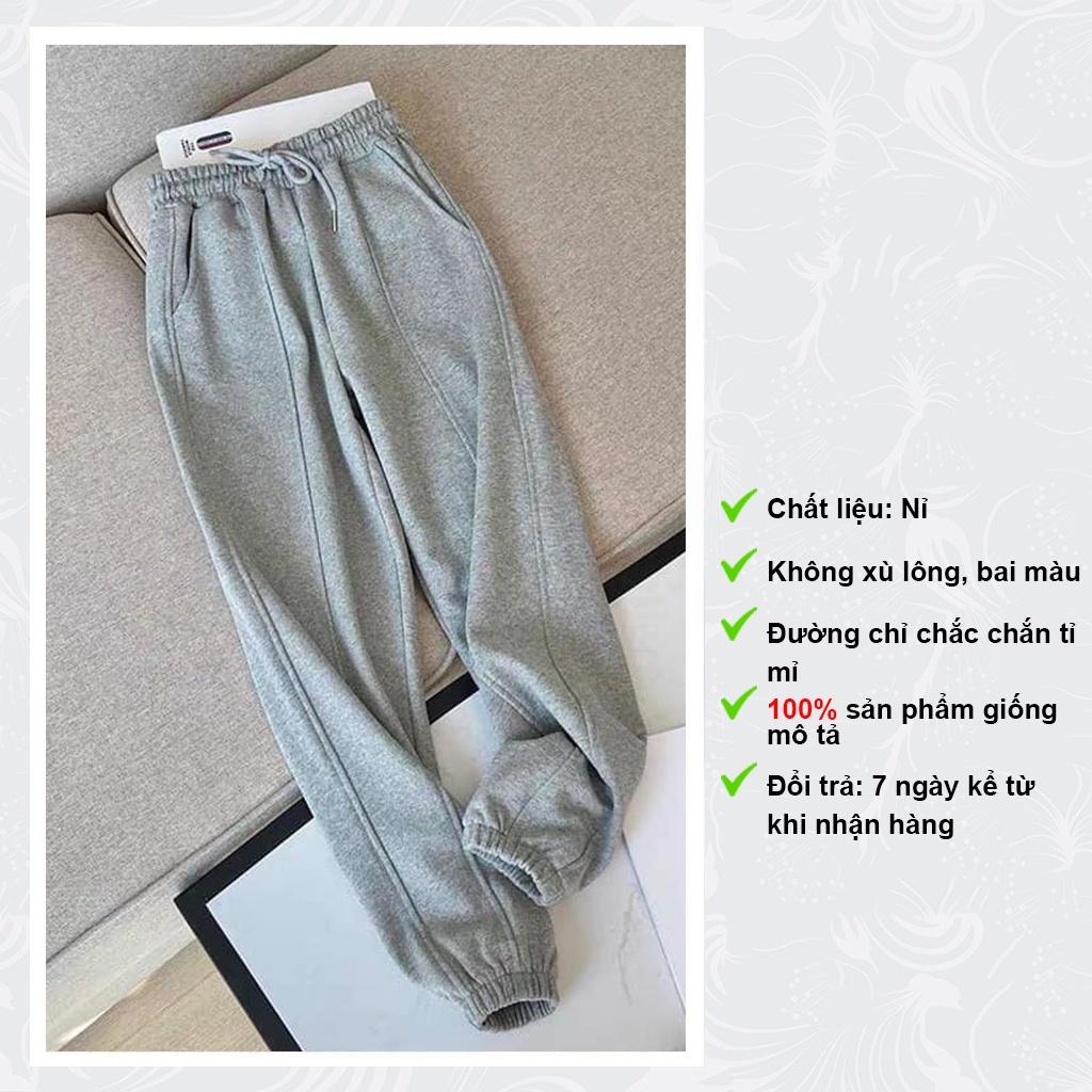 Quần Jogger Nữ Cạp Chun Bo Gấu Vải Nỉ Thun Da Cá ZoZo_UNISEX