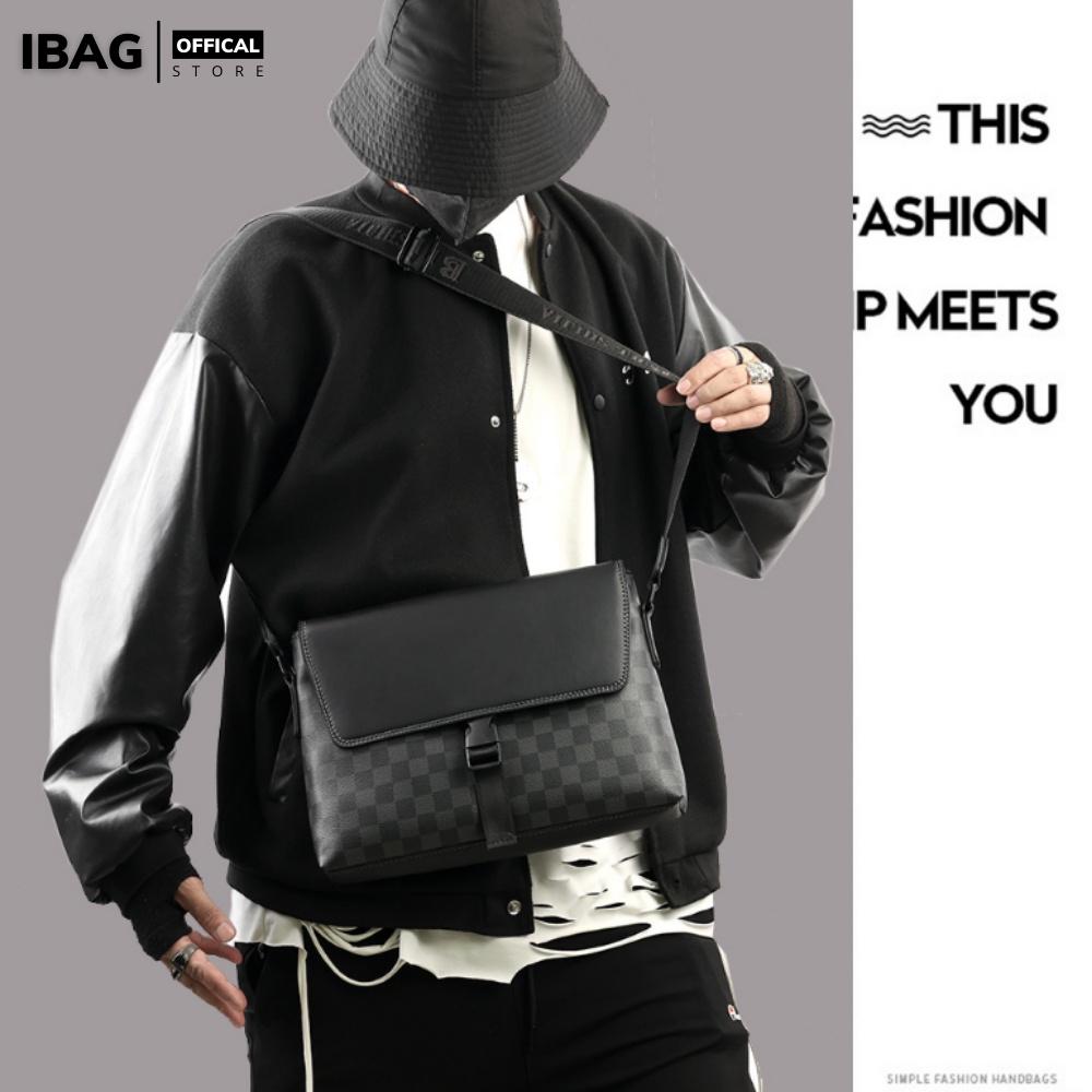 Túi đeo chéo nam nữ unisex ,Da Pu cao cấp kẻ caro,KT :31x23x8 cm,Chống thấm nước -Kiểu dáng trẻ trung, cá tính -