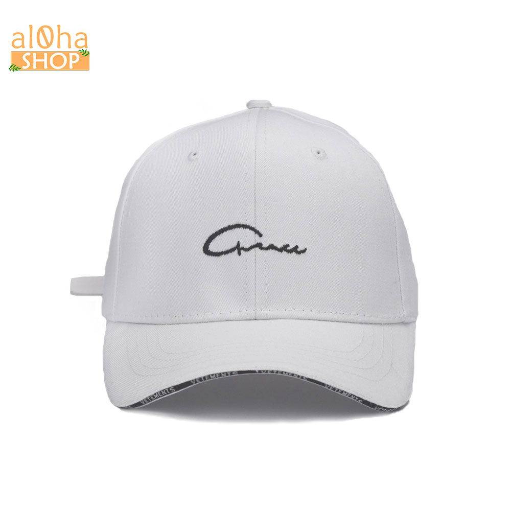 Nón Ulzzang thêu chữ ký - Mũ lưỡi trai unisex nam nữ chống nắng - al0ha Shop