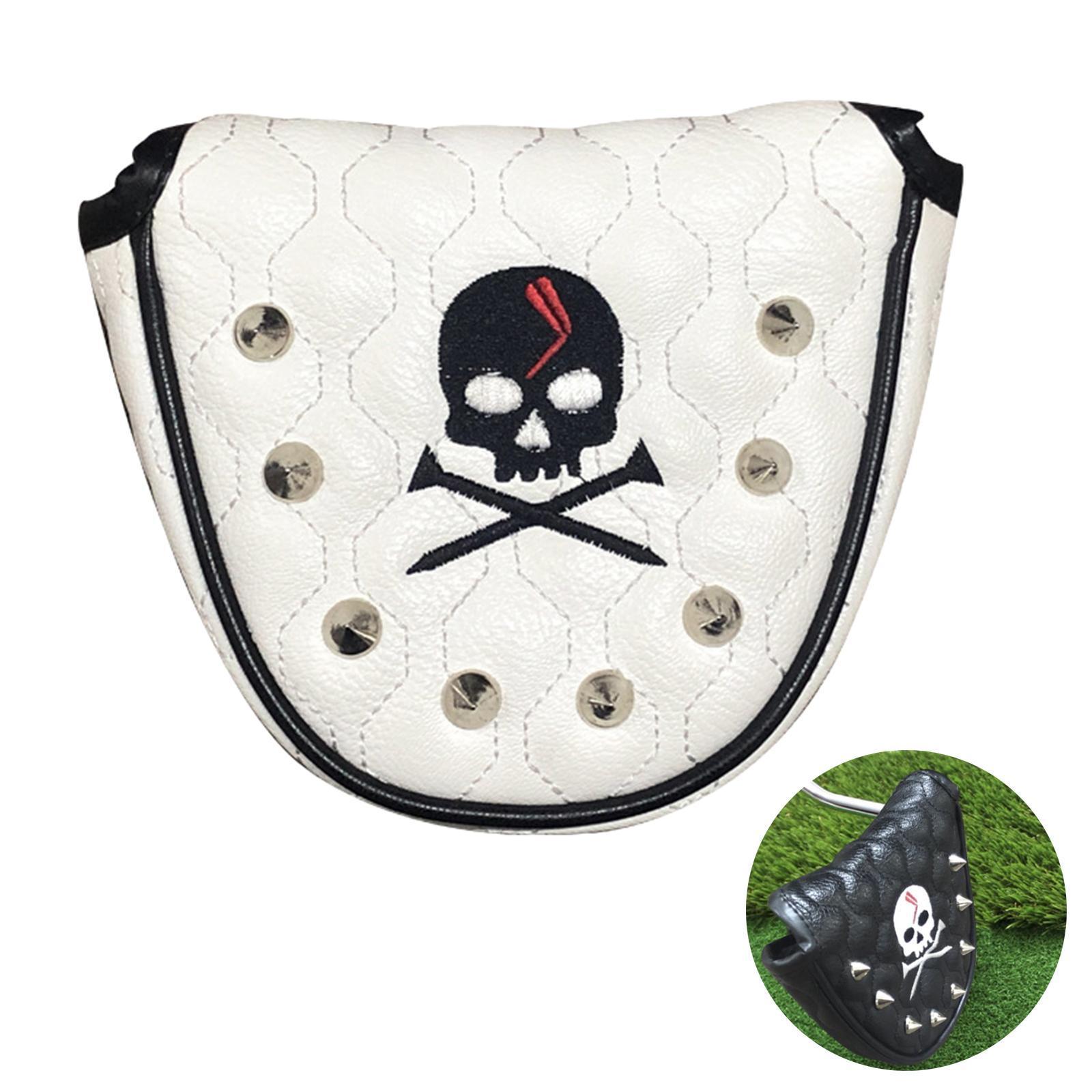 PU Golf Mallet Putter Head Cover Embroidery Headcover