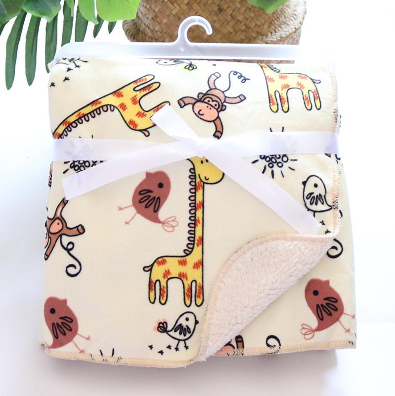 Chăn Bộ Bé Sơ Sinh Đầm Nỉ Mặc Hoạt Hình 2 Lớp Chăn Trẻ Em Sách Bao Da Ốp Lưng Xe Đẩy Quấn Cho Bé Chăn