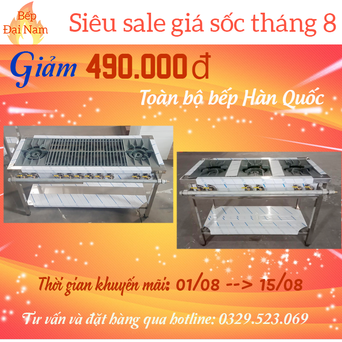 Bếp Hàn Quốc nhiều họng, dài 120 cm