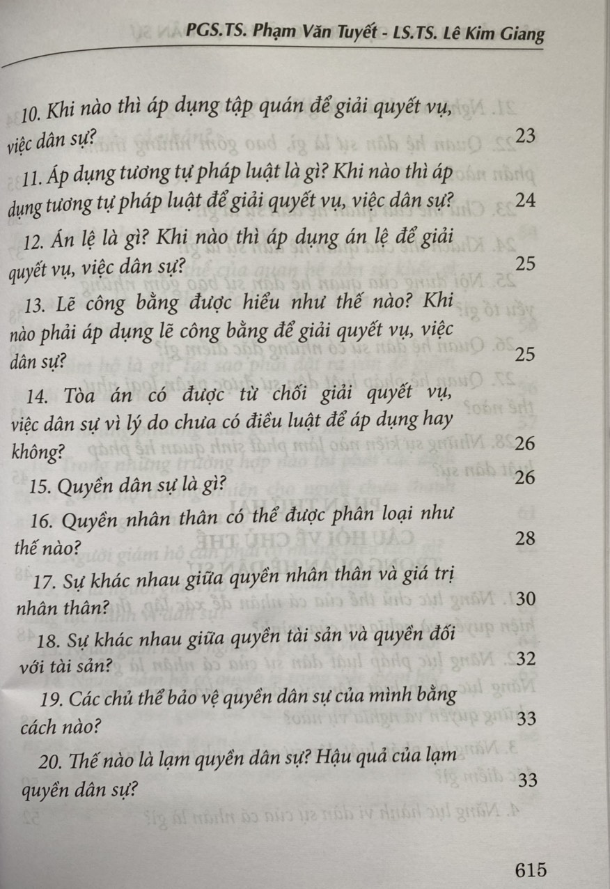 Các câu hỏi thường gặp trong lĩnh vực dân sự