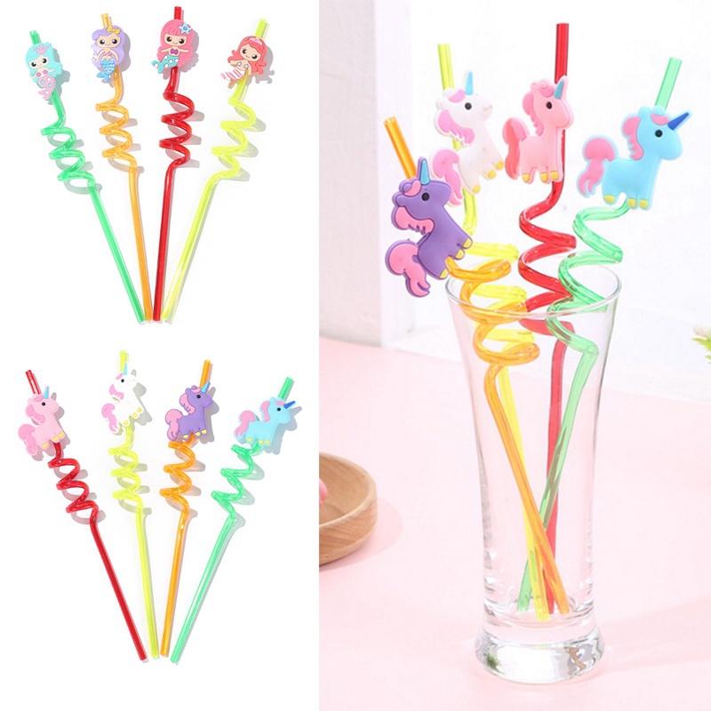 Tmdbyx Bộ 4 Ống Hút Cứng Trang Trí Tiệc Sinh Nhật Mùa Hè