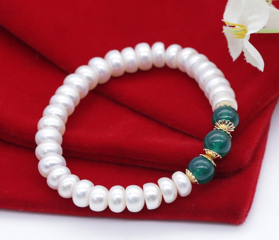 Bộ Chuỗi Ngọc Trai Phát Lộc - Vòng Cổ Ngọc Trai Tài Lộc - Dây Chuyền Ngọc Trai Tự Nhiên, Hạt Tròn 9ly Gồm Vòng Cổ Kèm Vòng Tay - BODB1438 - Bảo Ngọc Jewelry