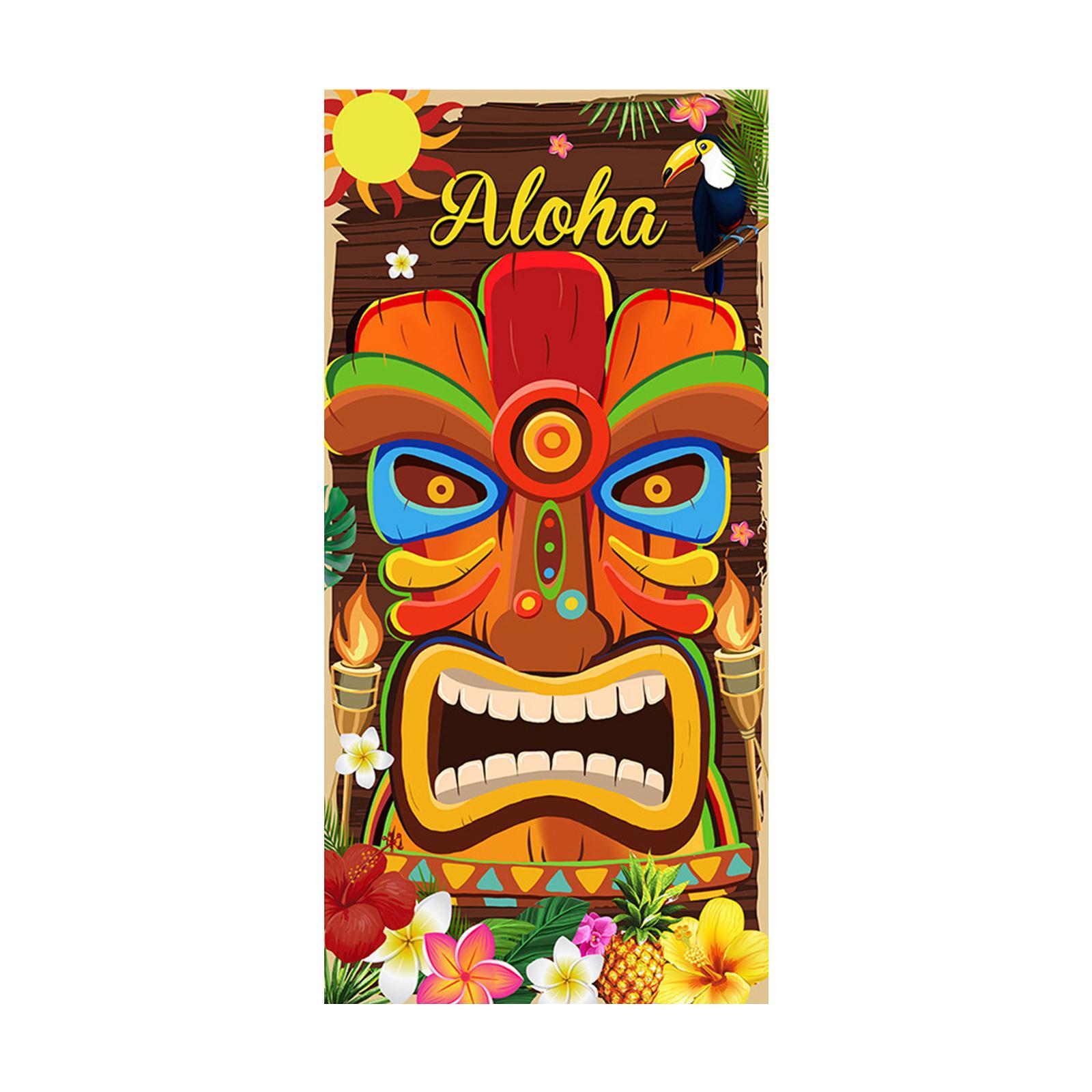 Aloha Party Backdrop Luau Party Decoration Carnival Reusable Background Door Porch Signs Summer Aloha Party Banner for Tropical Beach