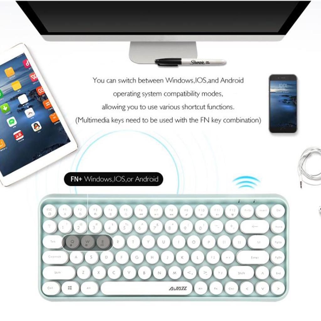 Mini 84 Keys Wireless Keyboard for Multi-Color Multi-Color