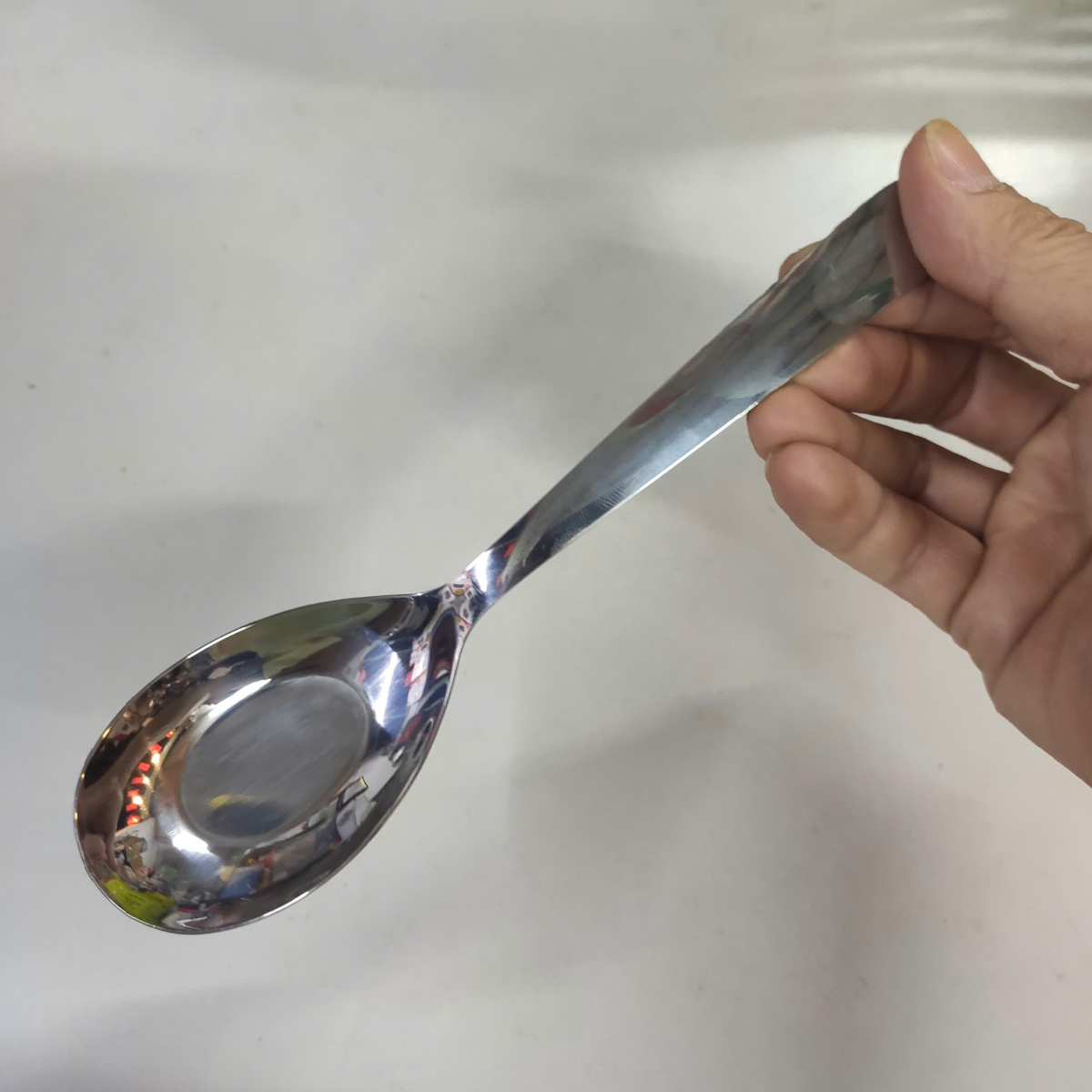 Thìa phở inox cao cấp SHR S60613 dài 16.5x4.6cm đáy phẳng - Combo 5 chiếc