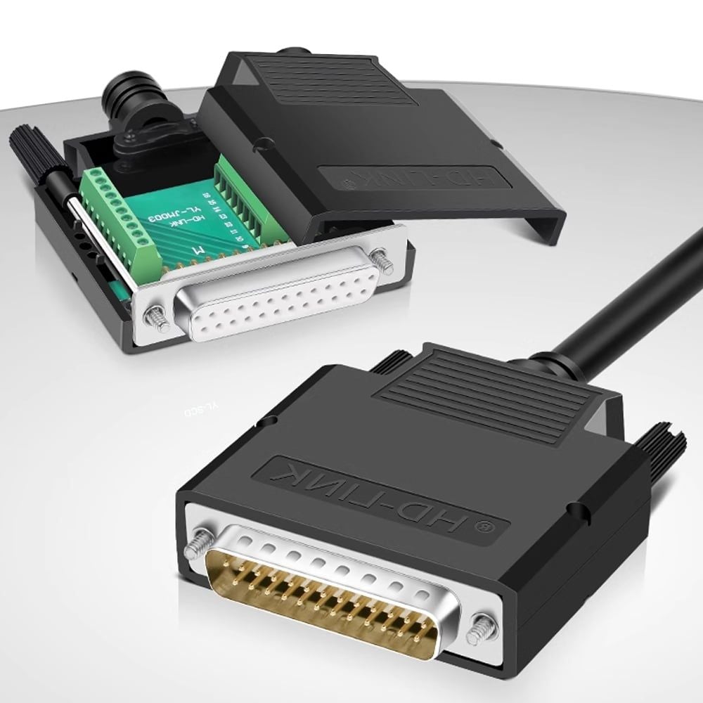 Đầu bấm RS232 25 chân bắt vit vỏ ốp nhựa chân đồng HD-Link YL-SCD-25. HÀNG CHÍNH HÃNG