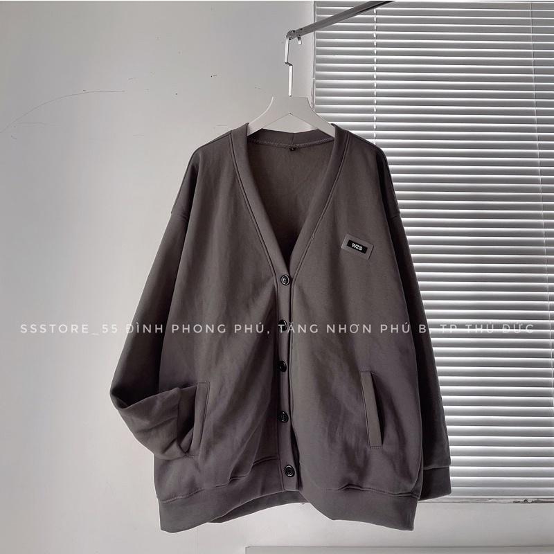 Áo khoác Cardigan nhiều màu thêu logo WZS form rộng unisex nam nữ