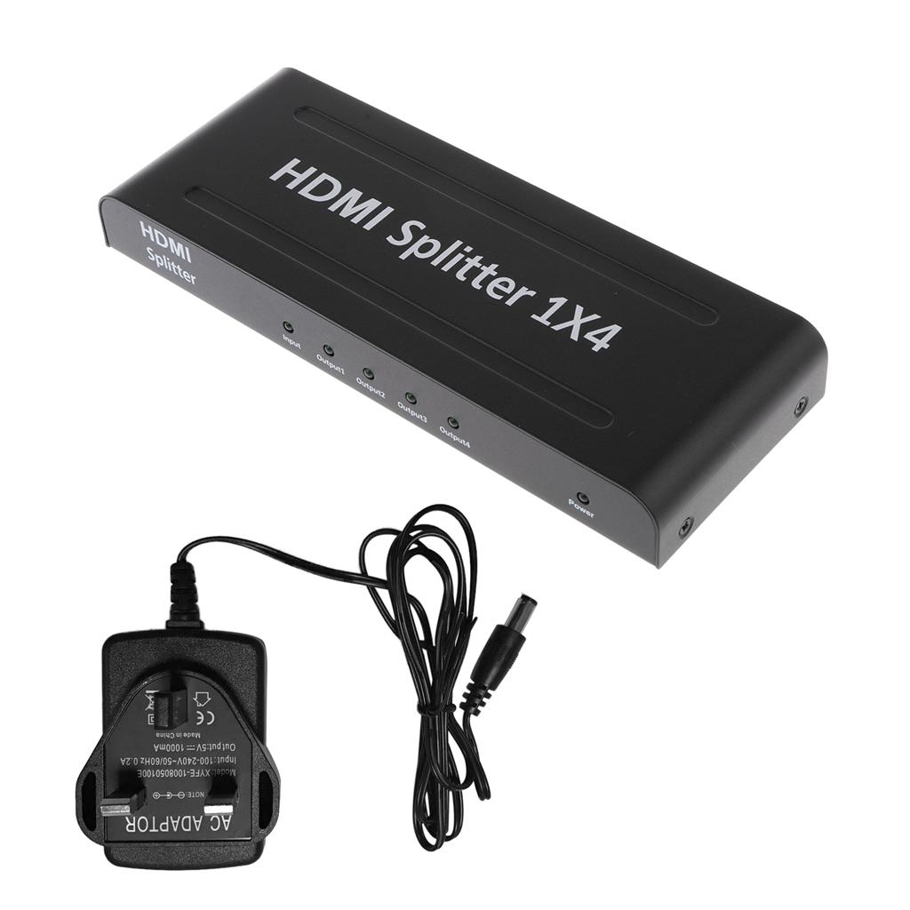 1x4 HDMI Divider  Full HD 4Kx2K and 3D Resolution Fits UK power