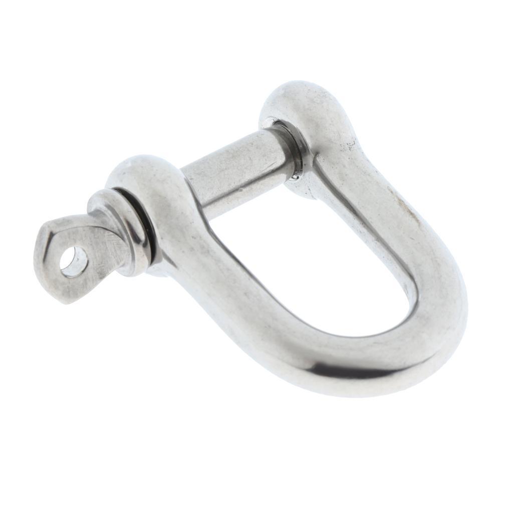 2x Stainless Steel D-Shackle Chain Shackle Rigging Fastener M8 &amp; M8