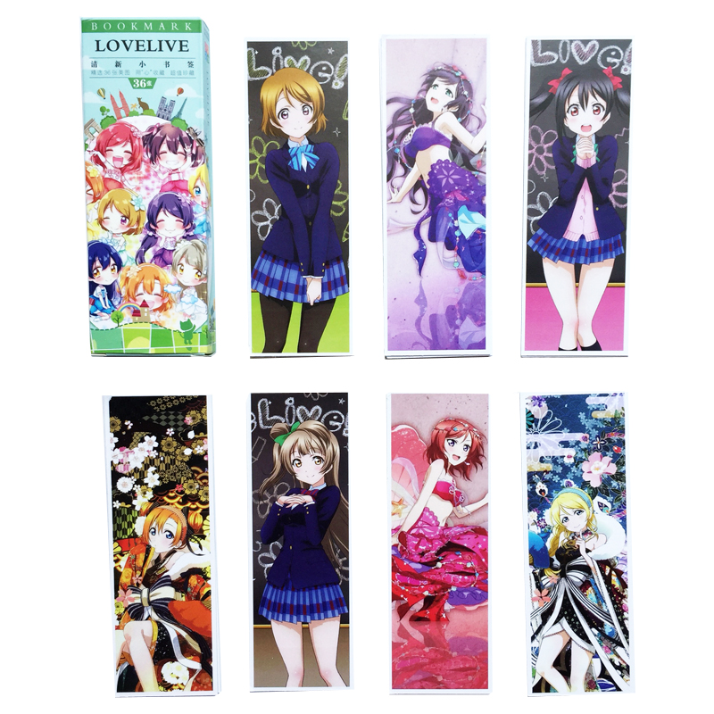 Bộ 36 Thẻ Đánh Dấu Trang Sách Bookmark Anime Love Live! School Idol Project